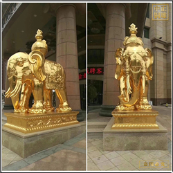 企業(yè)門(mén)口貼金銅大象廠家