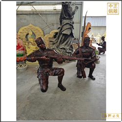 抗戰時期人物銅雕塑 